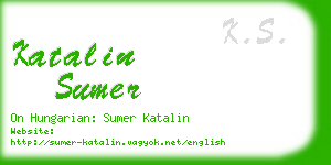 katalin sumer business card
